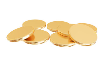 Stack of Gold coins isolated on white background, with clipping path, 3d rendering