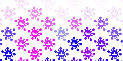 Light purple, pink vector texture with disease symbols.