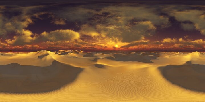 Panorama of sandy desert. Environment map. HDRI . equidistant projection. Spherical panorama. panorama 360. 3d rendering © ustas
