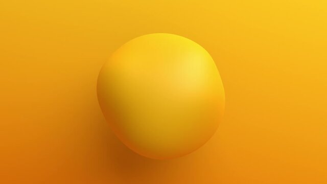 Abstract 3d render, animation of a yellow bubble, motion background design, 4k seamless looped video
