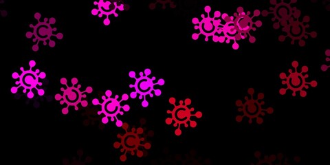 Dark pink vector template with flu signs.
