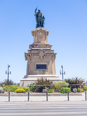 Fototapeta na wymiar TARRAGONA, SPAIN-JULY 18, 2020: Monument of Roger de Lauria by Feliu Ferrer Galzeran
