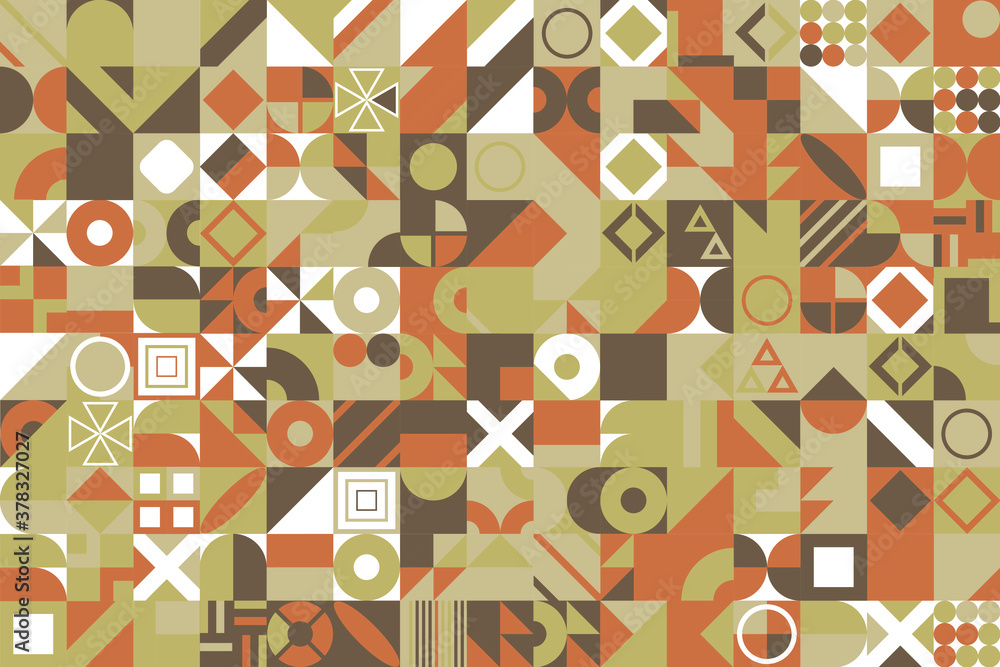 Poster retro pattern of different shapes. colorful vector mosaic backdrop. geometric hipster retro backgrou