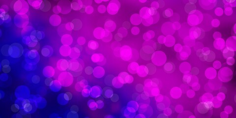 Light Pink, Blue vector background with bubbles. Illustration with set of shining colorful abstract spheres. Design for your commercials.