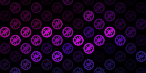 Dark Pink vector texture with disease symbols.