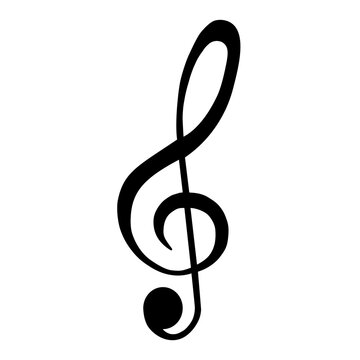 icon of music note clef on white background