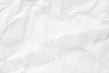 White crumpled paper background, texture old for web design screensavers. Template for various purposes or creating packaging.