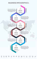 Vector infographic template hexagons for six icons, diagram, graph, presentation. Business concept with 6 steps. For content, flowchart, timeline, workflow