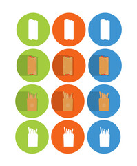 Flat  food icons set for web