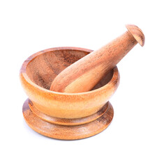Mortar with pestle isolated on white background