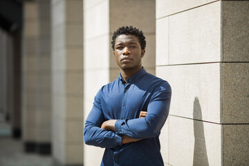 handsome young african man in shirt