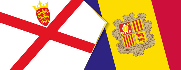 Jersey and Andorra flags, two vector flags.