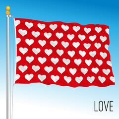 Symbolic love flag, fantasy image, vector illustration