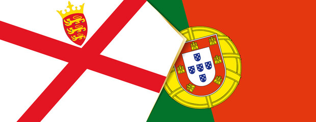 Jersey and Portugal flags, two vector flags.