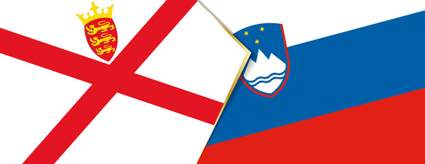 Jersey and Slovenia flags, two vector flags.