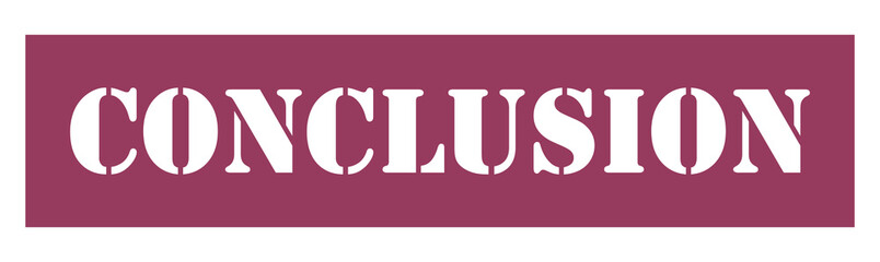 CONCLUSION Vector stamp. White isolated