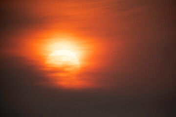 Sunrise and the clouds in the morning at Asker coast, Bahrain
