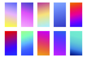 Naklejka premium Modern cover template design. Set of trendy colorful gradient vector illustrations. Background for flyer, social media post, screen, mobile app, wallpaper