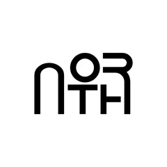 The Word North. Creative logo. fashion print, concept. Black Vector illustration. Creative abstract quote. template, brand identity. Original style.