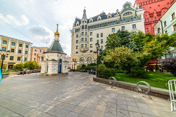 Fototapeta premium Chapel of the Nativity of the Blessed Virgin Mary, Petrovka street, 13/15 in Moscow.