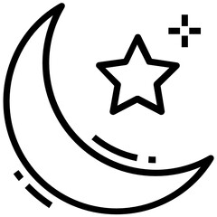 Obraz premium Moon with star, filled style of crescent icon 