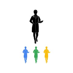 Colorful Silhouette of Standing Doctor