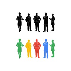 Colorful Silhouette of Standing Doctor