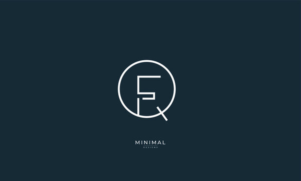 Alphabet letter icon logo QF or FQ