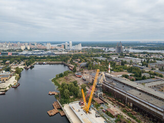 Aerial view of the Dnieper River in Kiev.