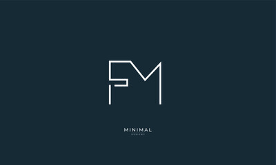 Alphabet letter icon logo FM