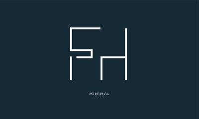 Alphabet letter icon logo FH