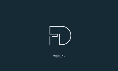 Alphabet letter icon logo FD