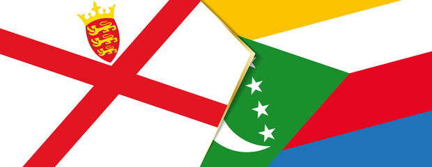 Jersey and Comoros flags, two vector flags.