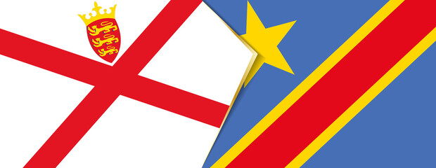 Jersey and DR Congo flags, two vector flags.