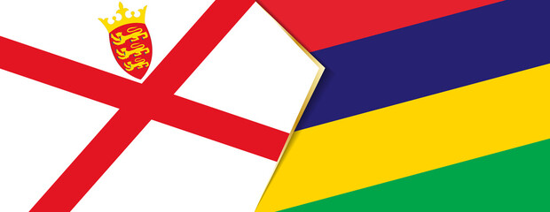 Jersey and Mauritius flags, two vector flags.