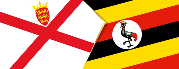 Jersey and Uganda flags, two vector flags.