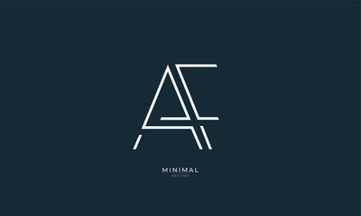 Alphabet letter icon logo AF