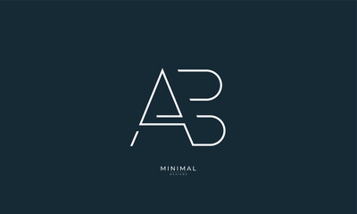 Alphabet letter icon logo AB