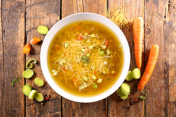noddles with vegetable and broth