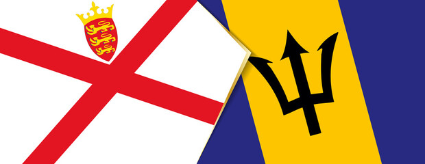 Jersey and Barbados flags, two vector flags.