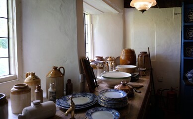 Interior of 16th century antique Avebury Manor in Avebury England