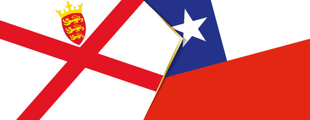 Jersey and Chile flags, two vector flags.