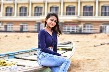 Beautiful Young girl in the beach