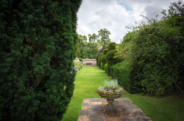 Avebury England , UK - gardens of avebury mansion at Dovecote in Avebury, Wiltshire , England,