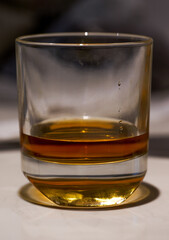 Scotch whiskey close-up in glass