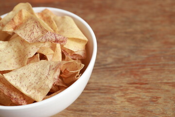 bowls of taro chips