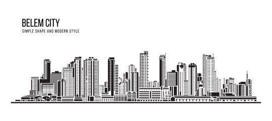 Fototapeta na wymiar Cityscape Building Abstract shape and modern style art Vector design - Belem city (Brazil)
