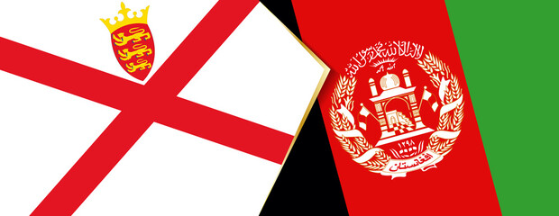 Jersey and Afghanistan flags, two vector flags.