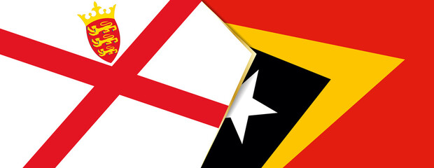 Jersey and East Timor flags, two vector flags.