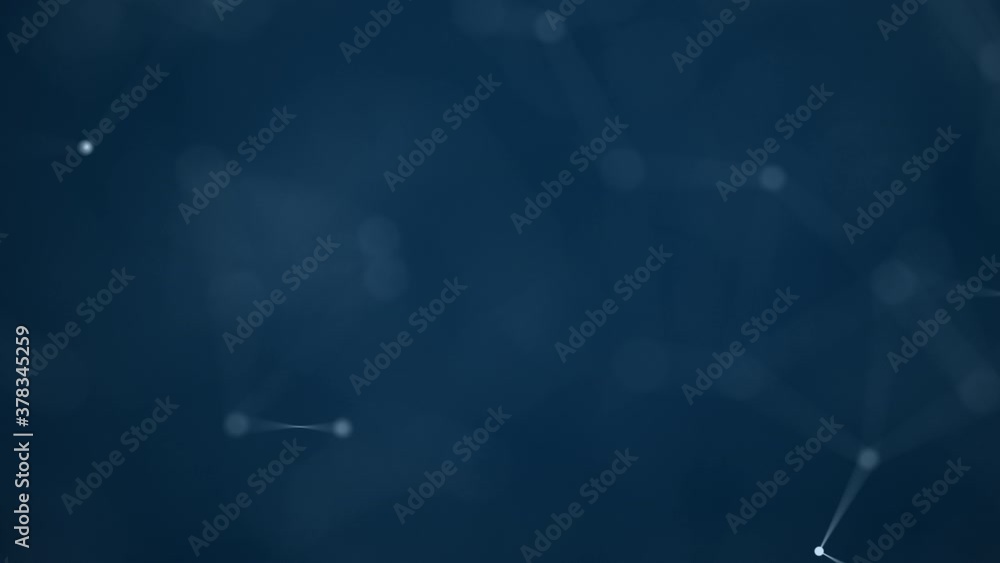 Aufkleber 4k video plexus looped animation. abstract technology background with moving dots and lines, dark bl